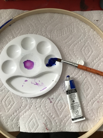 Photo showing how to paint the hoop.