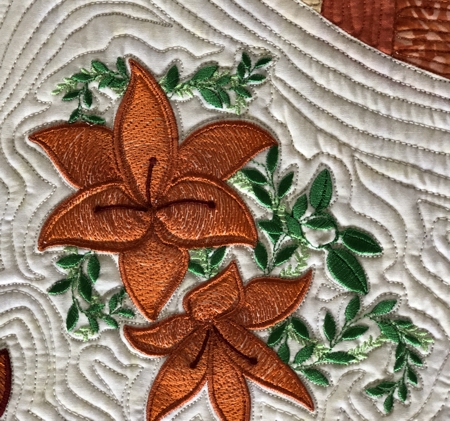 Close-up of the embroidery.