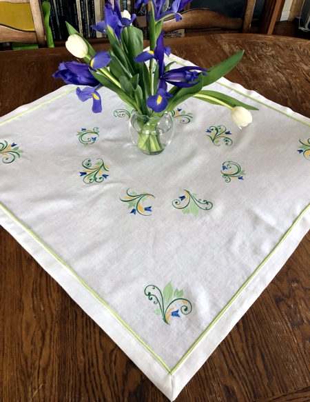 Spring Themed Linen Table Runner image 1
