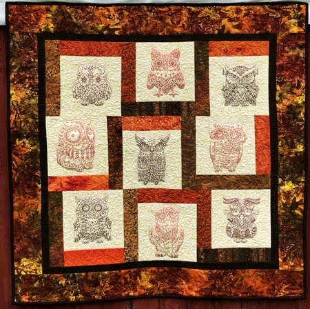 Whimsical Owl Wall or Lap Quilt image 1