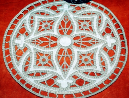 Freestanding Point Lace Doily or Insert image 2