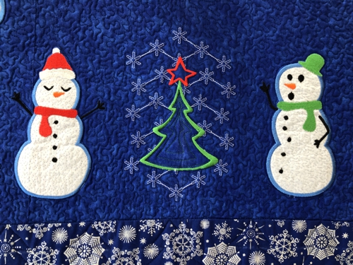 Quilted Tabletopper with Snowman Applique image 14