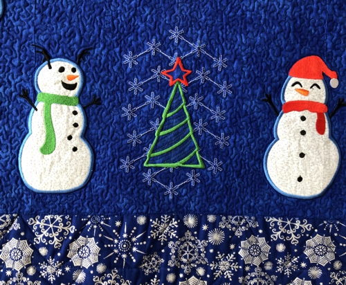 Quilted Tabletopper with Snowman Applique image 15