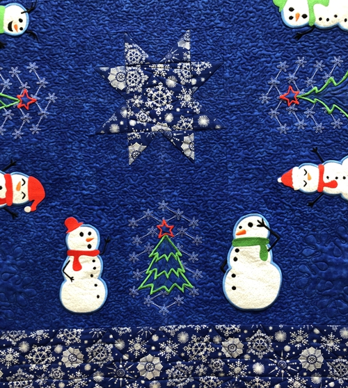 Quilted Tabletopper with Snowman Applique image 17