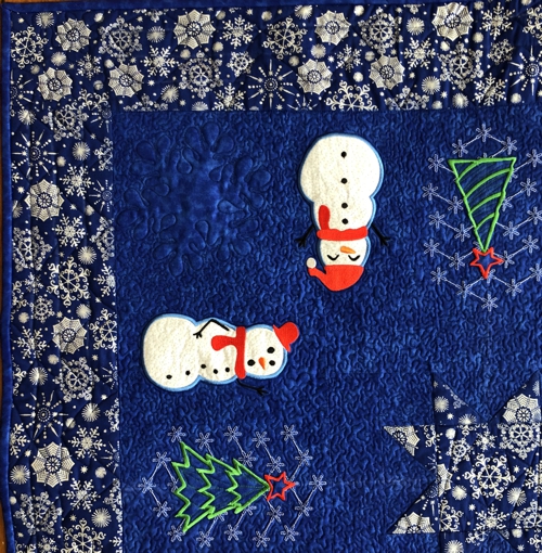 Quilted Tabletopper with Snowman Applique image 18