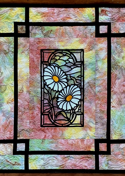 Stained Glass Flower Panel Wall Quilt