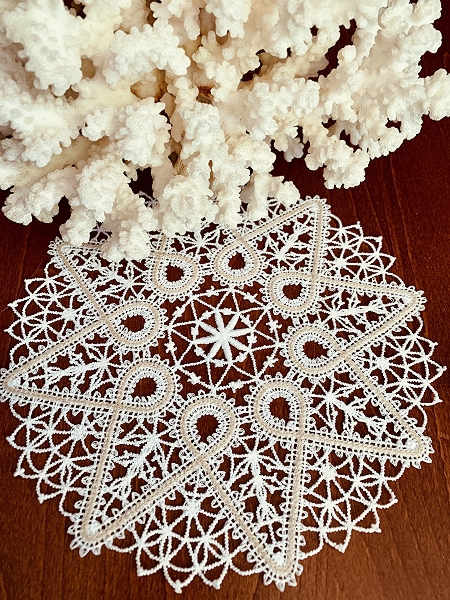 Finished stitch-out of the doily.