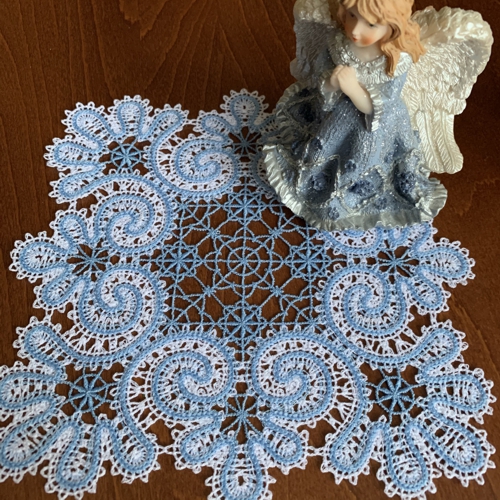 Stitch-out of the doily.