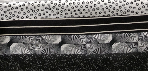 Black-and-white strips sewn together