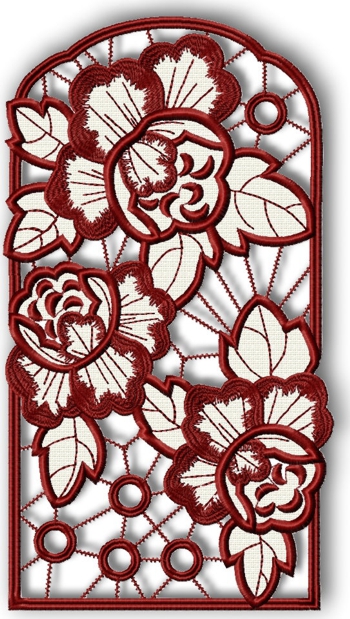 Screen shot of the cutwork flower window design.