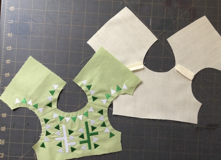 Sew the parts together at shoulders.