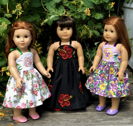 3 finished sundresses with embroidered bodices.