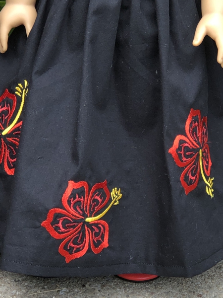 Embroidery on the skirt.