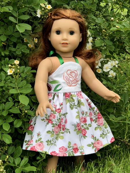 Sundress with rose embroidery bodice.