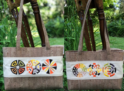 Geometric Circle Bag - front and back views