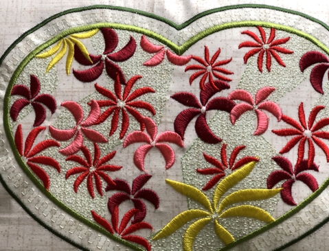 Close-up of the embroidery.