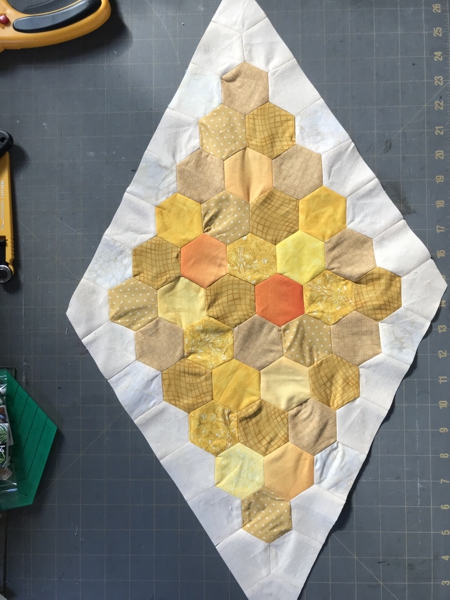 Cut away the sixth angle of the edge hexagons.