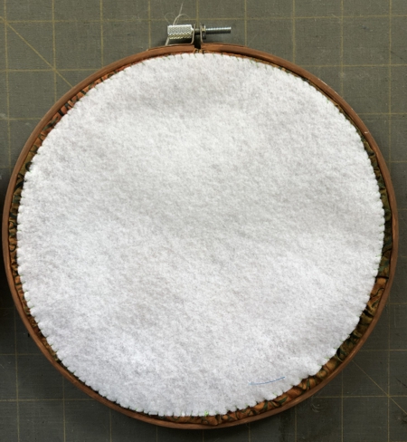The back of the hoop covered with felt.