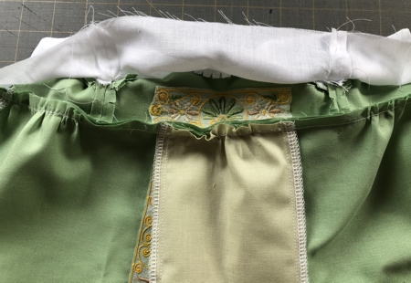 Stitch the skirt to the bodice