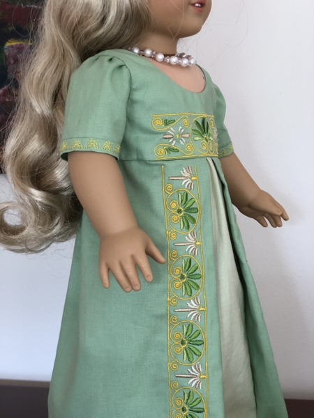 Finished dress on a doll.