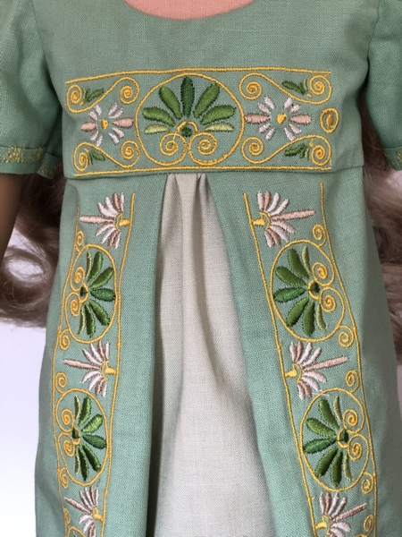 Close-up of the embroidery.