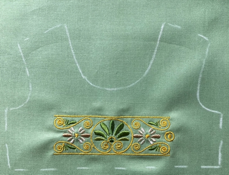 Embroidery on the bodice.
