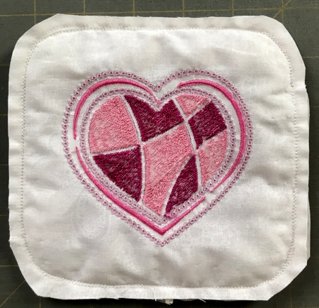 The front and back of the sachet stitched together,