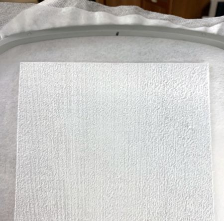 Cover the stitch-out with a sheet of puffy foam.