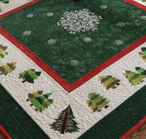 Close-up of the quilting and embroidery.