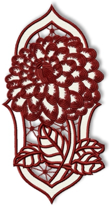 Screen shot of the cutwork dahlia design
