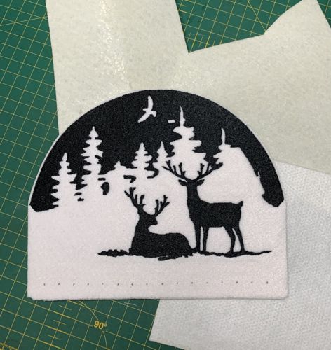 Stitch-out of the deer design.