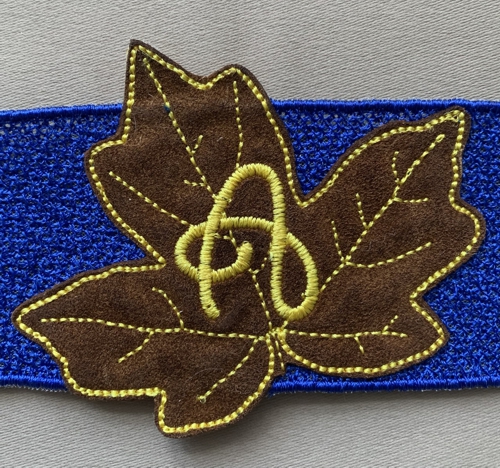 A close-up of the leaf made on thin polyester suede