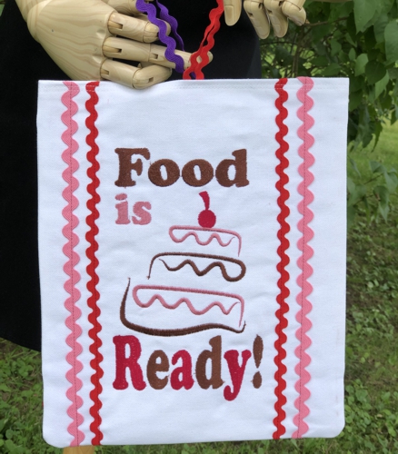 "Food is Ready" embroidery