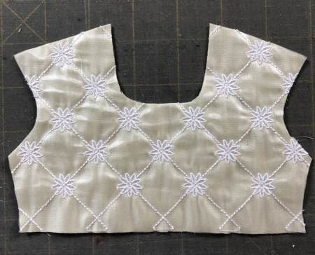 The front part of the bodice.
