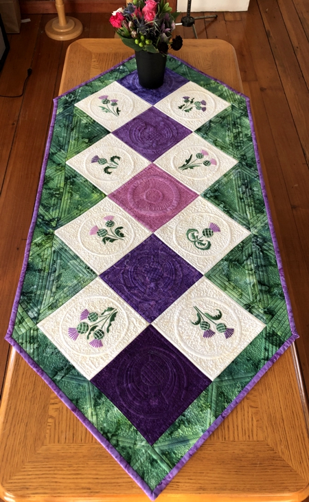 Scottish Thistle Quilted Tablerunner