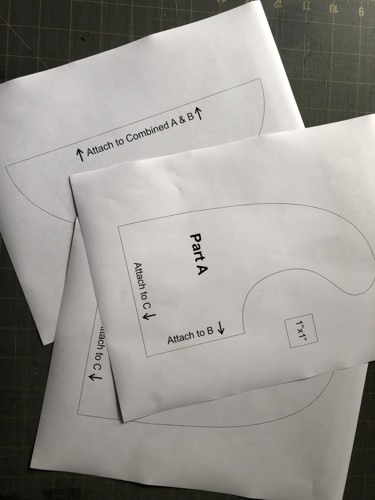 3 sheets with printed templates.