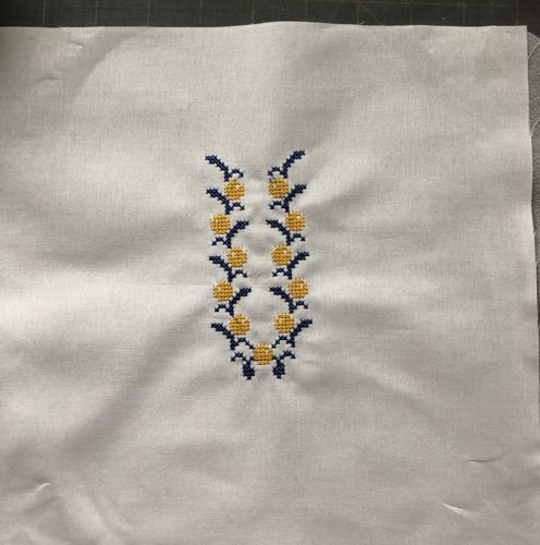 Stitch-out of the motif for the front.