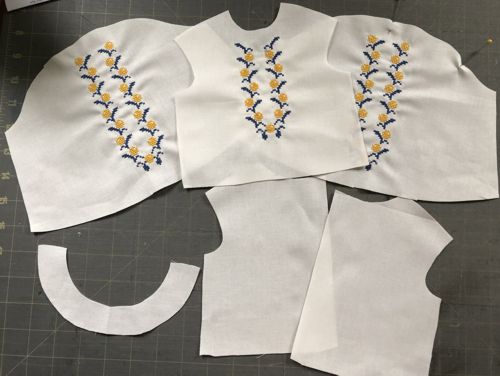 All parts of the blouse cut out.