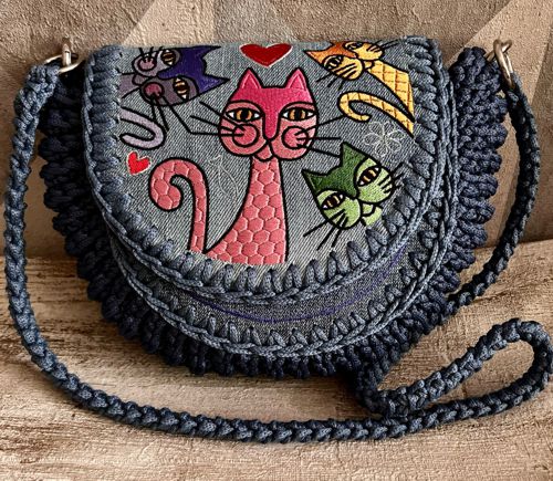 Oreo style bag with Celtic embroidery