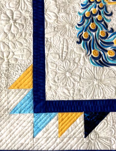 Close-up of the quilting stitches.