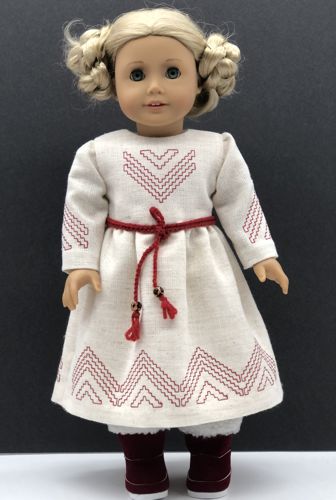 Scandinavian Style Embroidered Dress for 18-inch Dolls