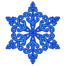 A screen-shot of the embroidery design on a snowflake.
