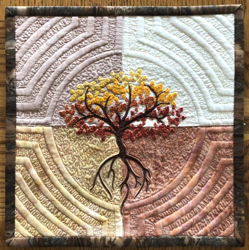 Small Seasonal Quilts with Tree Embroidery