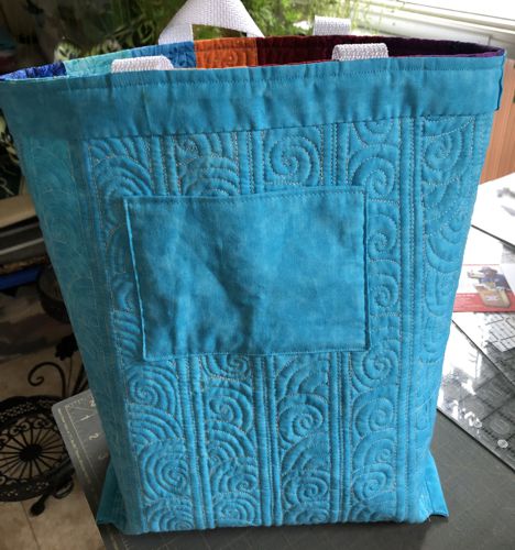 Finished tote on the wrong side.