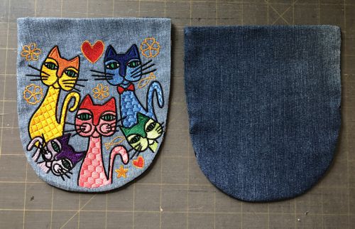 2 patch pockets - with and without embroidery.