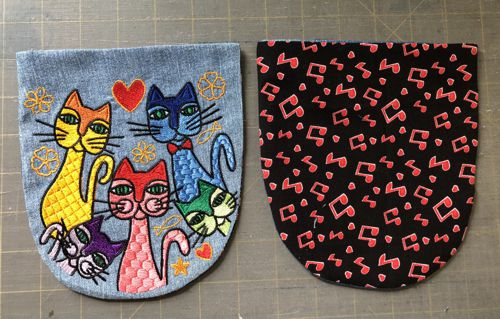 2 patch pockets - with and without embroidery.