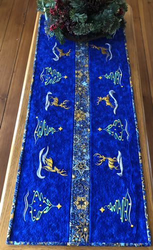 Winter Holidays Tablerunner with Embroidery
