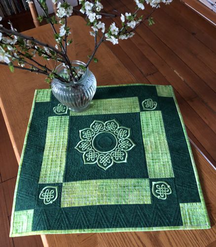 Quilted Table Topper with Celtic Embroidery