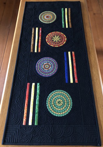 Abstract Table Runner with Circle Motifs