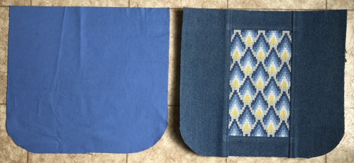 Front/back panel of the outer bag and the lining.